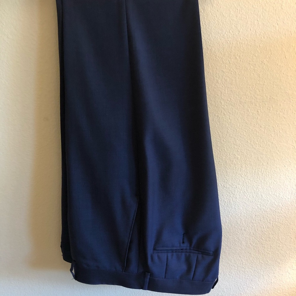 Navy blue dress pants by Ryan Seacrest